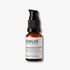 Evolve Organic Beauty 360 Eye & Lip Contour in brown glass bottle with black pump lid on off white background with shadow behind
