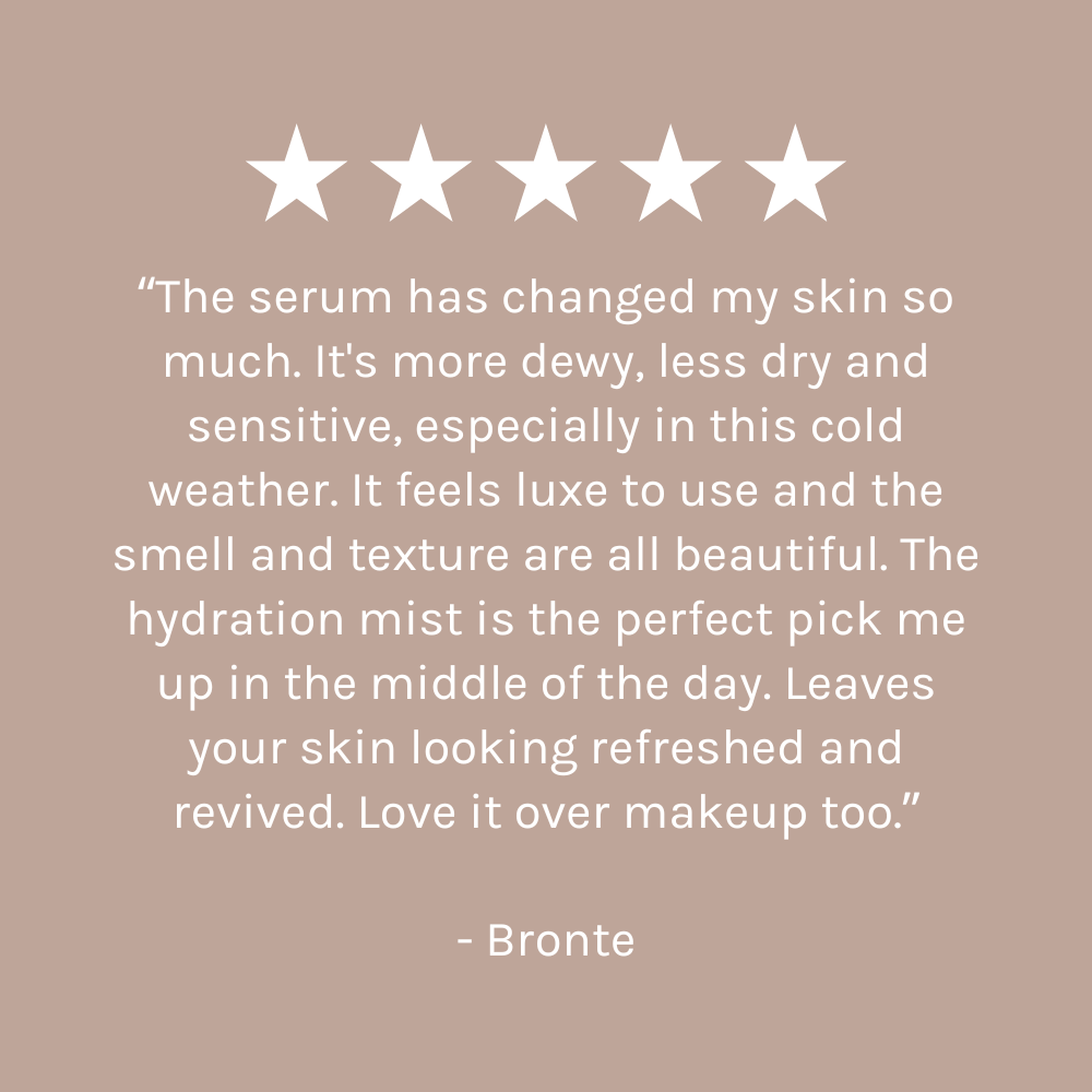 five star customer review on beige background