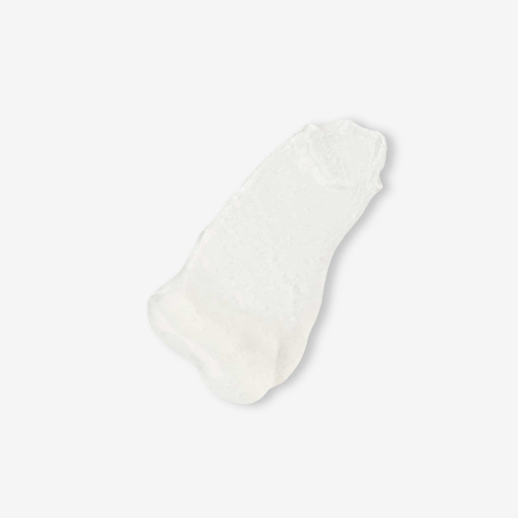 Clear gel like swatch showing texture of daily detox facial wash