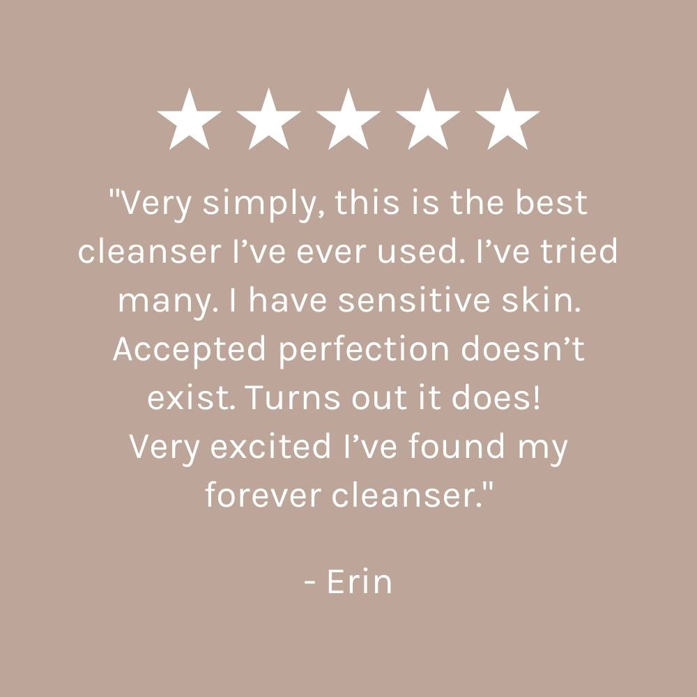 five star customer review on beige background