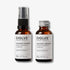 evolve organic beauty packshot of hyaluronic serum 200 with black pump lid next to hyaluronic serum 200 with recycled metal cap lid