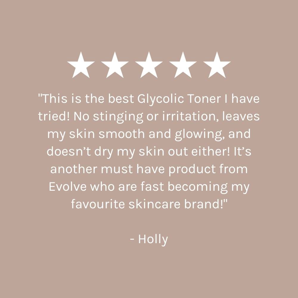 five star customer review on beige background