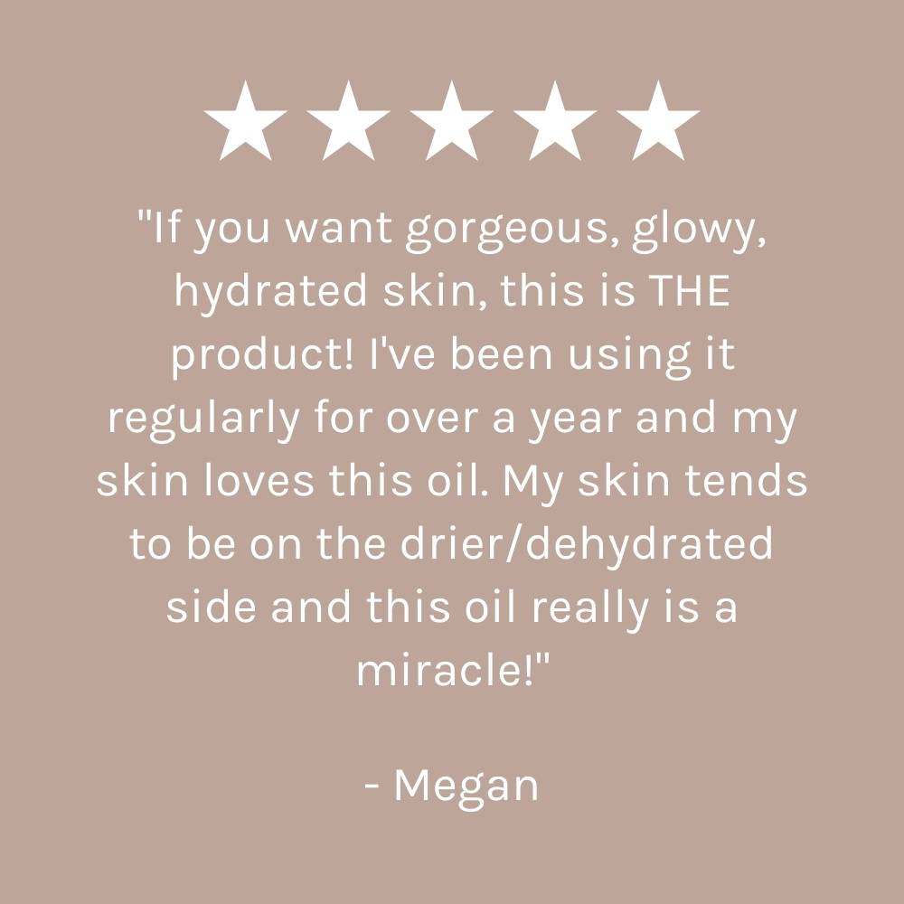 five star customer review on beige background