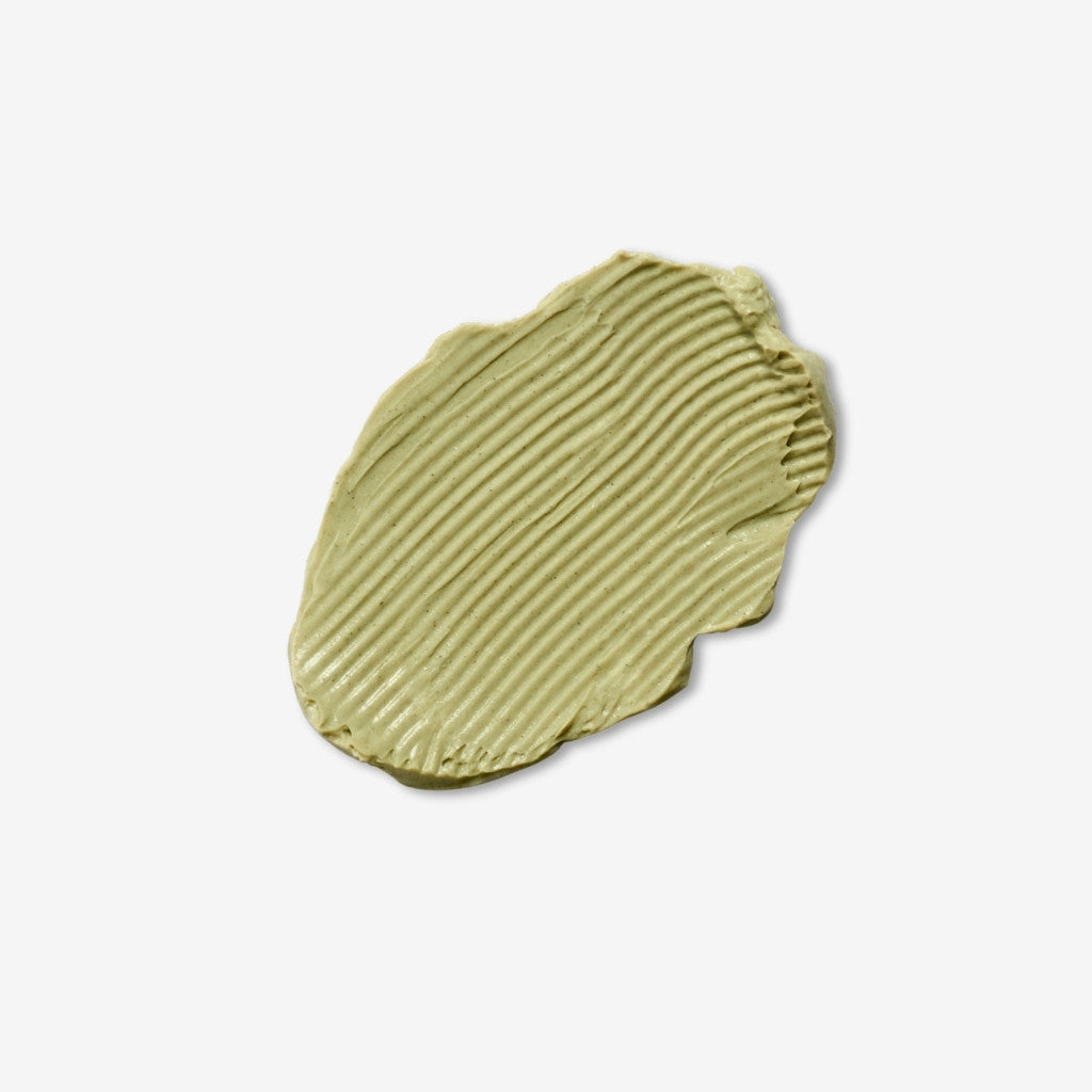 sage green swatch showing texture of true balance sos mask