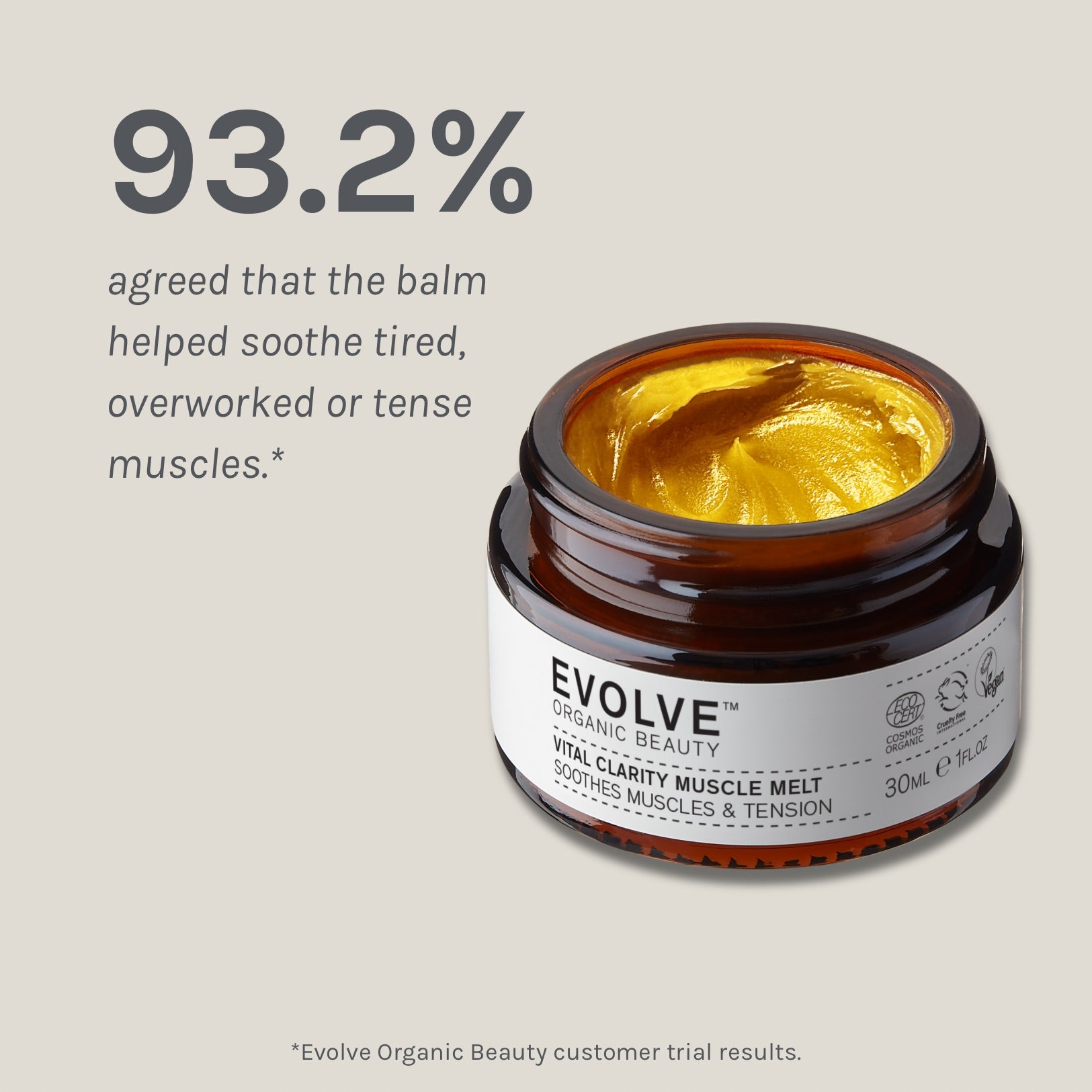 Evolve Organic Beauty Body Moisturiser Vital Clarity Muscle Melt Balm