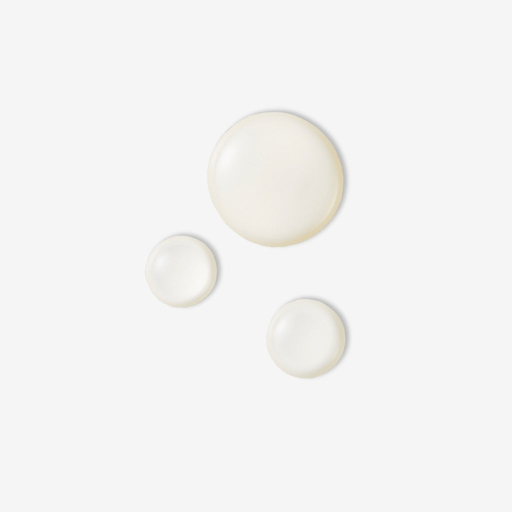 Clear gel like swatch showing texture of hyaluronic eye serum