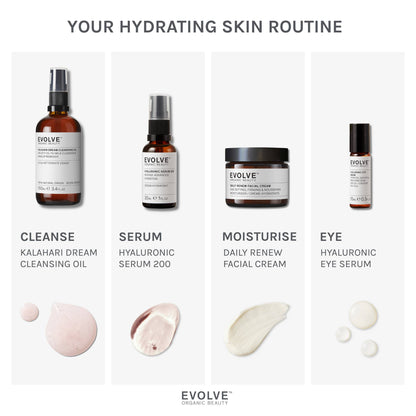 infographic showing a simple 4 step routine with recommended products