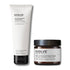 sensitive skin rescue duo bundle including soothing ceramide cleansing milk in sugarcane tube and pro+ ectoin soothing cream in brown glass jar with black lid on white background