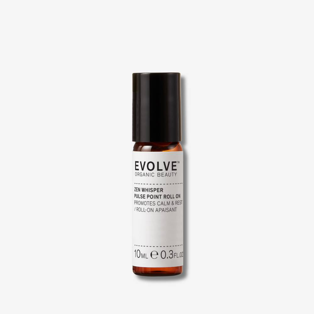 Evolve Organic Beauty Zen Whisper pulse point roll on bottle on a white background