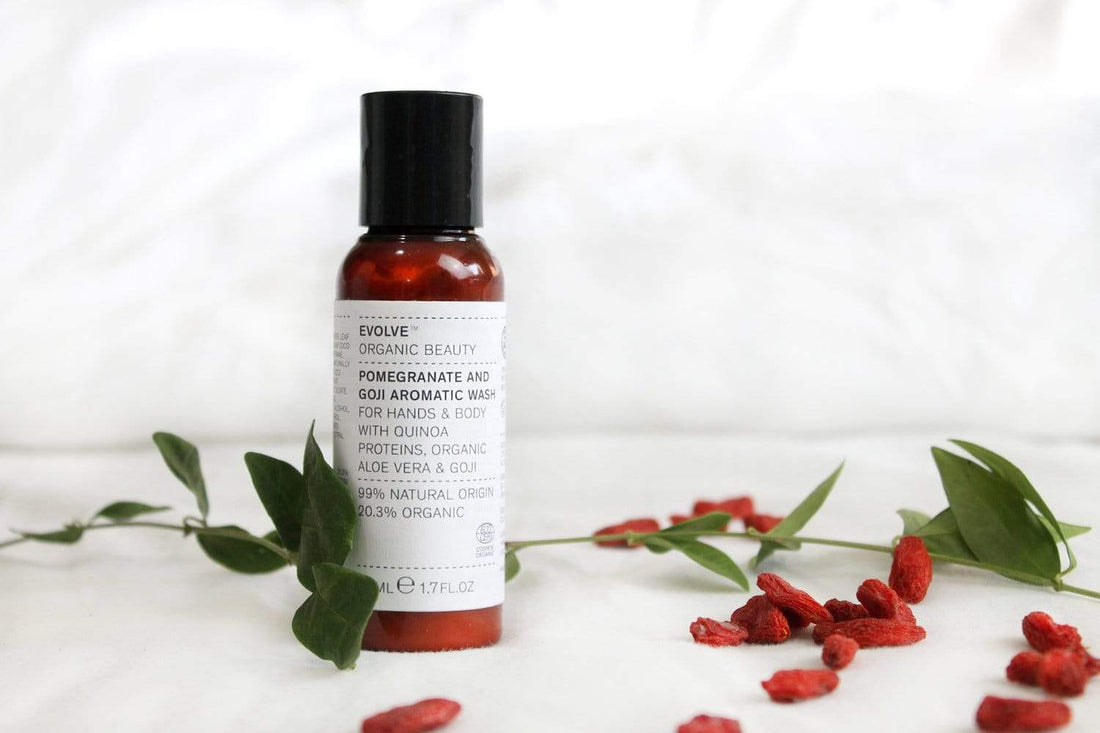 Evolve Skincare Pomegranate and Goji Aromatic Hand &amp; Body Wash - Travel Size